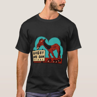 T-shirt Barrage à cheval affamé Montana Vintage voyage Dec