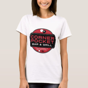 T-shirt Barre de poche et gril faisants le coin - ROUGE