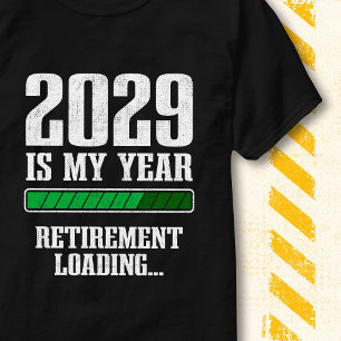 T-shirt Barre de progression drôle Retraite 2029 Retraite