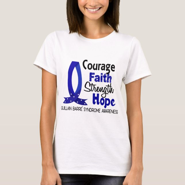 T-shirt Barre Syndrom de Guillain d'espoir de force de foi (Devant)
