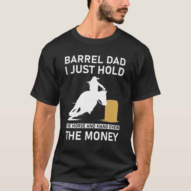 T-shirt Barrel Papa Je Tiens Le Cheval et la main (Devant)
