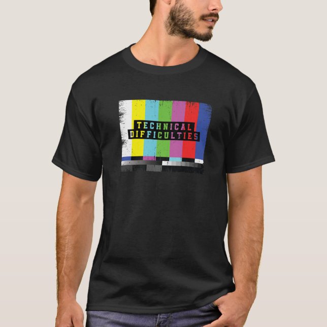 T-shirt Bars Et Tons Drôle Conception Regarder TV Technici (Devant)