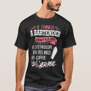 T-shirt Bartender - 4 choses dont un barman ne parle pas