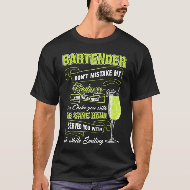 T-shirt Bartender - Bartender N'A Pas Erreur Ma Conscience (Devant)