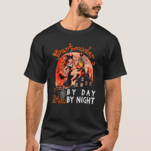 T-shirt Bartender By Day Witch By Night Halloween Witch Fl