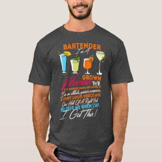 T-shirt Bartender Je Suis Une Femme Cultivée