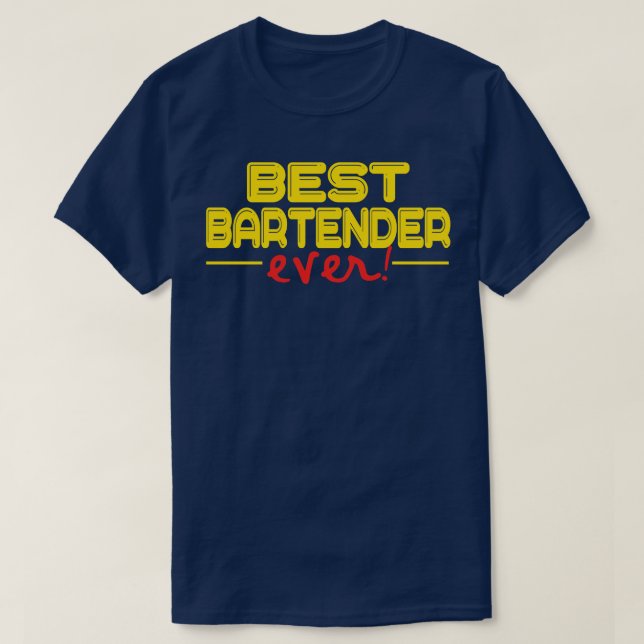 T-shirt Bartender Meilleur barman Ecouter drôle barman 3 (Design devant)