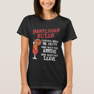 T-shirt Bartender Mixologue Bartender Règles Tout Le Monde