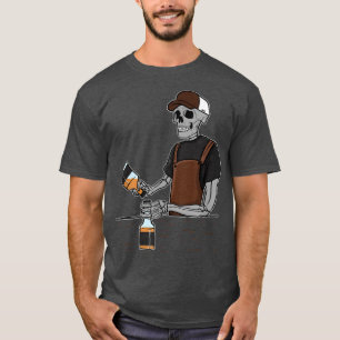 T-shirt Bartender Skeleton Mixologue Man Cocktail Fun Bar