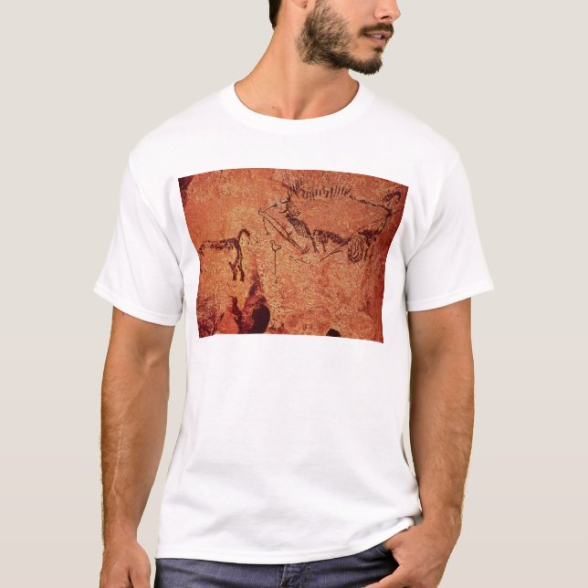 T-shirt Basculez la peinture d'une scène de chasse, (Devant)