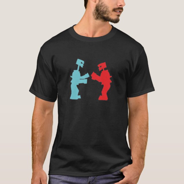 T-shirt Basculez-les les cognent des robots (Devant)