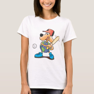 T-shirt Base-ball de chien de la terre