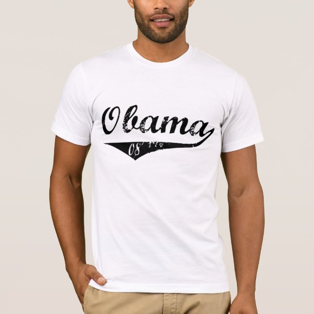 T-shirt Base-ball Obama 08 (Devant)