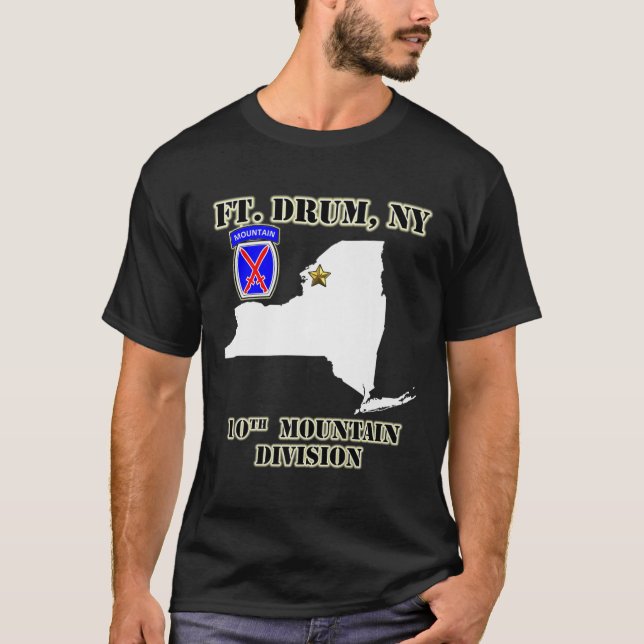 T-shirt Base de l'Armée de terre de Fort Drum - conception (Devant)