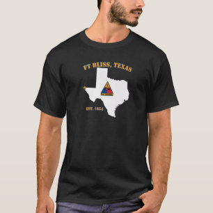 T-shirt Base militaire de Fort Bliss Tx 1re division blind