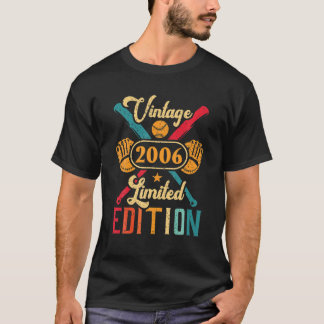 T-shirt Baseball 16E Anniversaire Pour Garçons Filles Retr