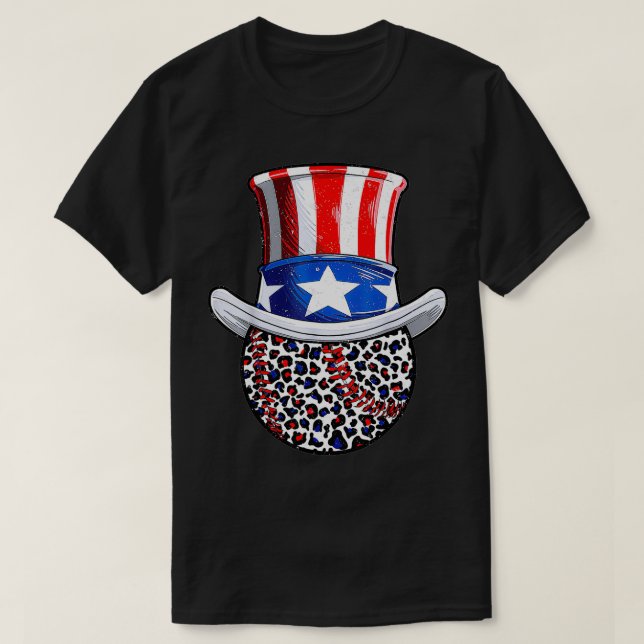 T-shirt Baseball 4 juillet Oncle Sam Casquette Drôle Homme (Design devant)