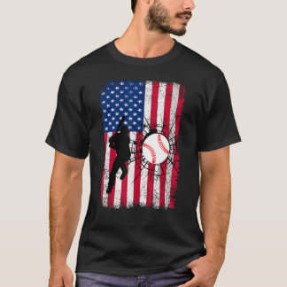 T-shirt Baseball 4th Of July American Flag Patriotic Baseb