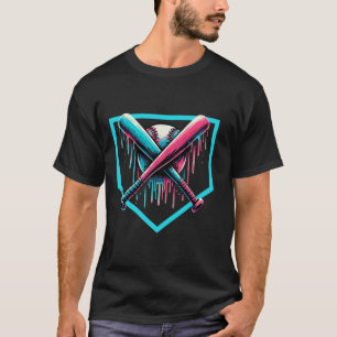 T-shirt Baseball Accueil Plate Driys Baseball Bat
