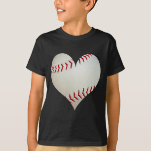 T-shirt Baseball Américain En Forme De Coeur