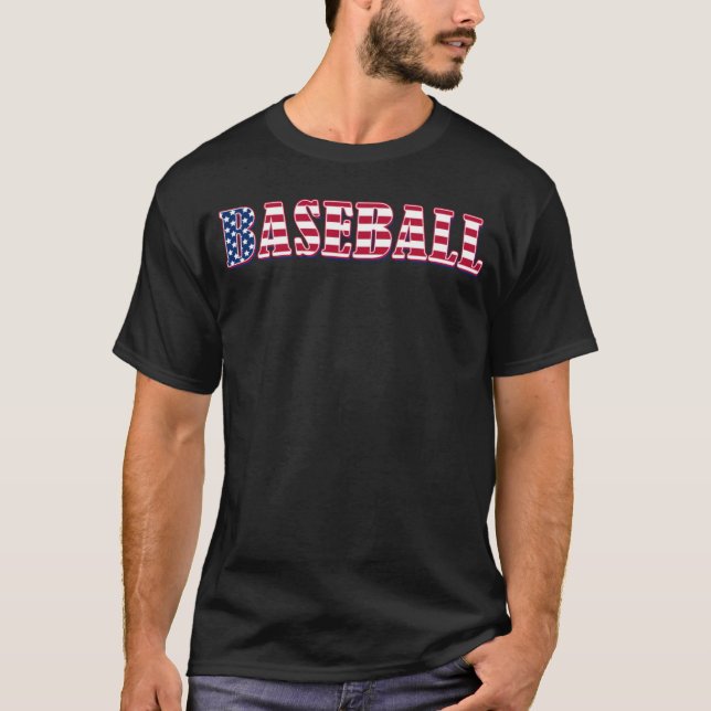 T-shirt Baseball American Flag  Baseball (Devant)