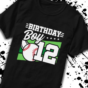 T-shirt Baseball Anniversaire 12 ans Garçon 12ème Annivers
