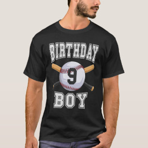 T-shirt Baseball - Birthday Boy 9 Year old 9th Birthday