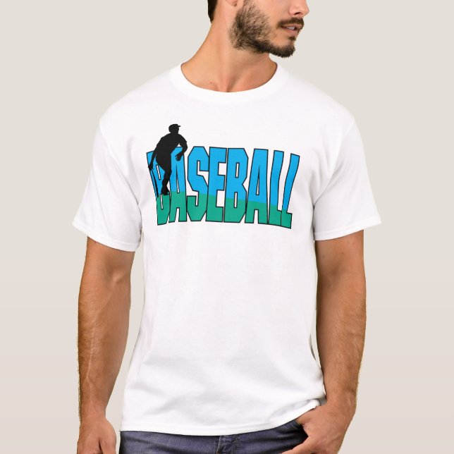 T-shirt Baseball bleu et vert (Devant)