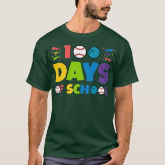 T-shirt Baseball bowling 100 jours d'idée cadeau scolaire