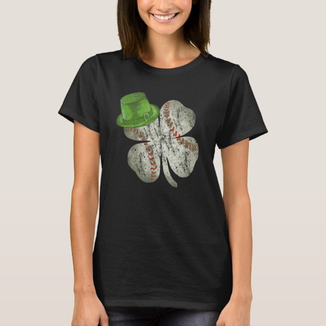T-shirt Baseball Boys St Patricks Day Shamrock Irish Men W (Devant)