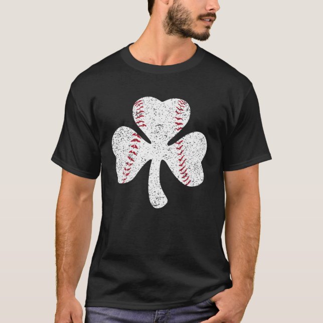 T-shirt Baseball Catcher Pitcher Shamrock  St Patricku2019 (Devant)