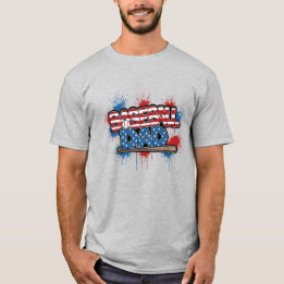 T-shirt Baseball Dad Shirt Patriotic Splatter Tee