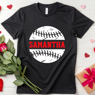 T-shirt Baseball détendu Nom personnalisé Baseball Maman S