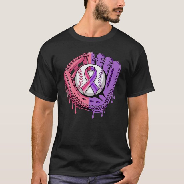 T-shirt Baseball Drift Cancer du sein et violence domestiq (Devant)