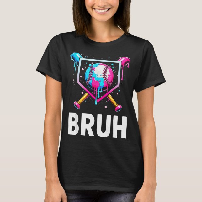 T-shirt Baseball Drip Funny Bruh Ice Cream Dripng Matching (Devant)