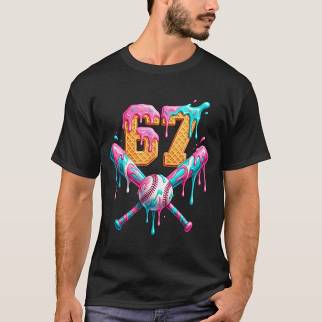 T-shirt Baseball Drip Number 67 Player  (Devant)