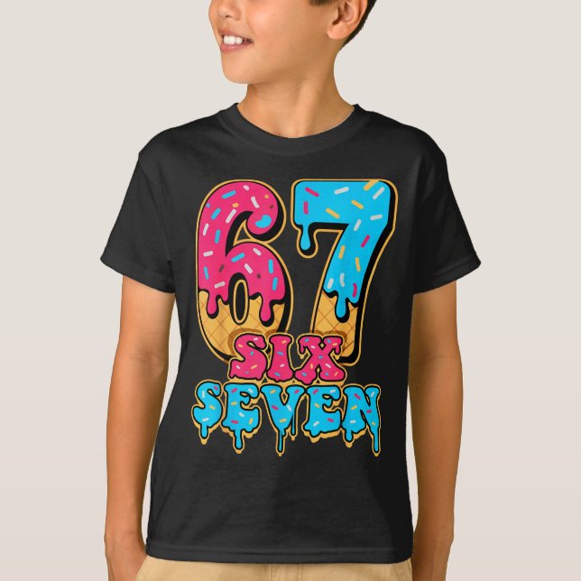 T-shirt Baseball Drip Number 67 Player Or 67th Birthday  (Devant)