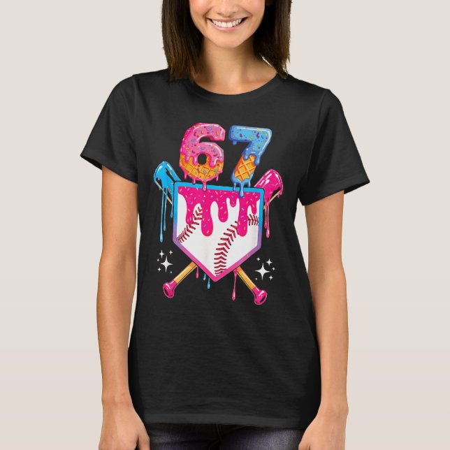 T-shirt Baseball Drip Number 67 Player Or 67th Birthday  (Devant)