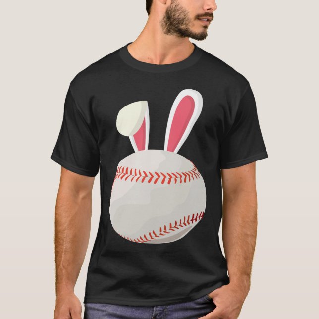 T-shirt Baseball Easter Day Bunny Ears Rabbit Baseball Fan (Devant)