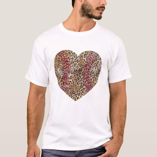 T-shirt Baseball Heart Softball Tball (Devant)