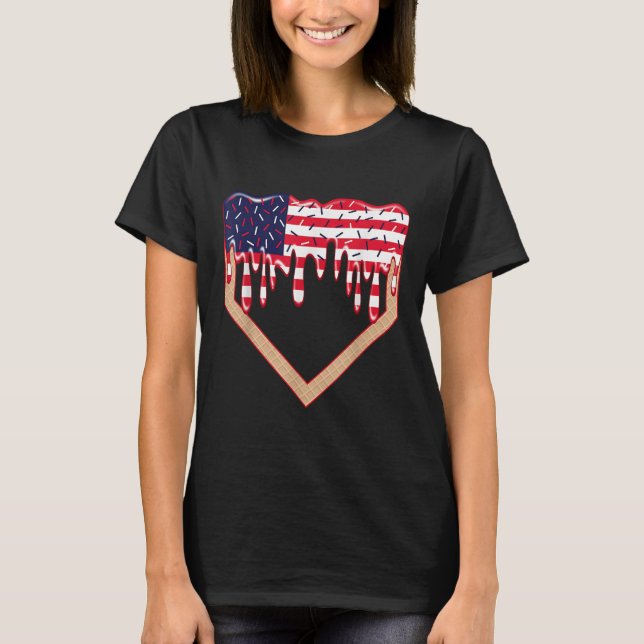 T-shirt Baseball Home Plate Drip Boys Ice Cream Us Flag 4t (Devant)