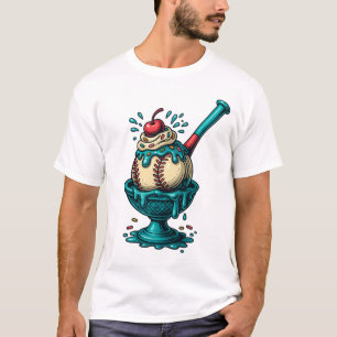 T-shirt Baseball Ice Cream Sundae Drôle Design sportif