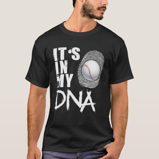 T-shirt Baseball It's In My DNA Baseball Dad (Devant)