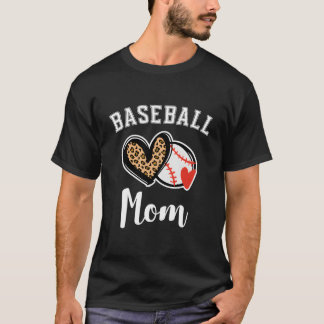 T-shirt Baseball Mom Leopard He