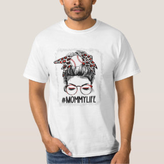 T-shirt Baseball Mommy Messy Bun