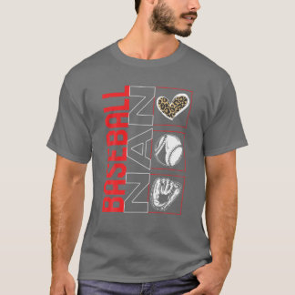 T-shirt Baseball Nan Game Day Leopard Heart Sport Player F