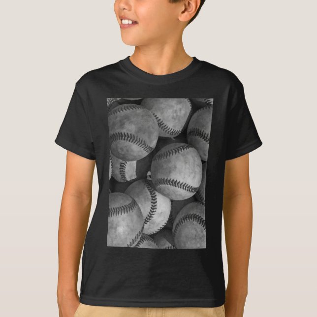 T-shirt Baseball noir et blanc (Devant)
