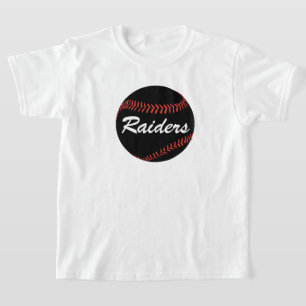 T-shirt Baseball noir personnalisé équipe ou nom de joueur