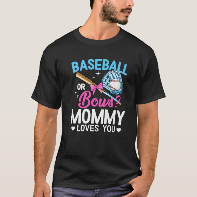 T-shirt Baseball Ou Bows Maman Vous Aime Sexe Révéler (Devant)