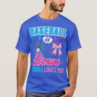 T-shirt Baseball ou Bows Momma vous aime Genre Révéler